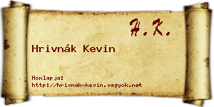 Hrivnák Kevin névjegykártya