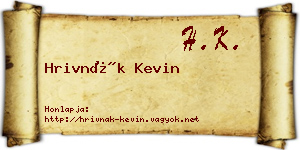 Hrivnák Kevin névjegykártya